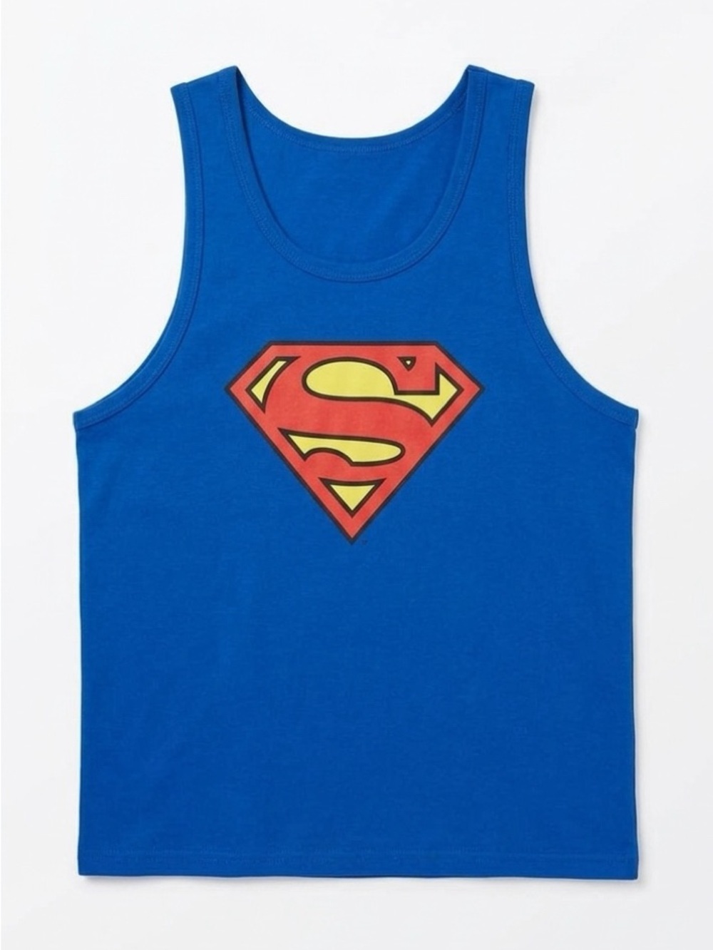 Superman Logo Graphic Tank Top Blue Menβs XL 100% Cotton